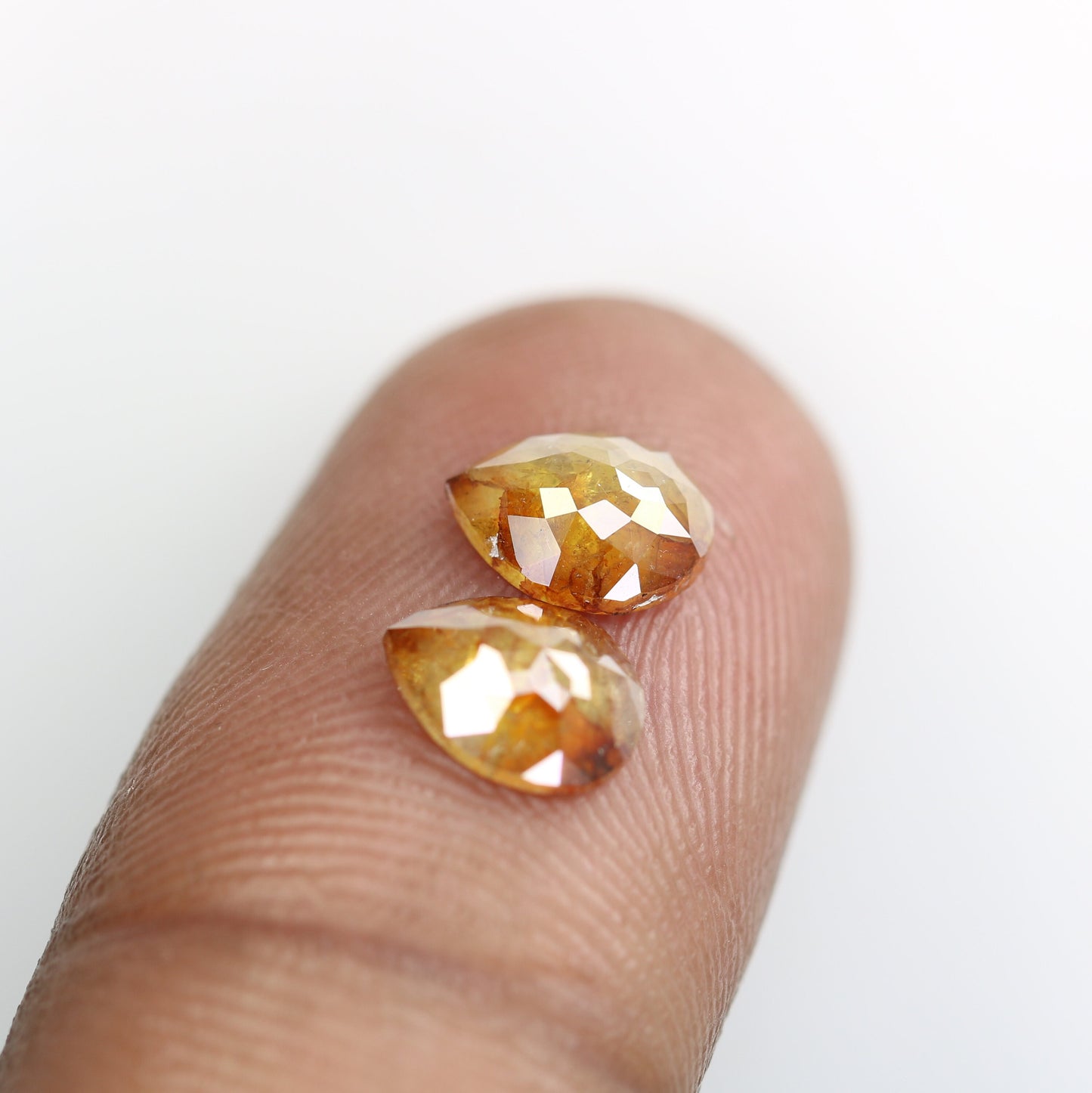 1.93 CT Pear Shape Yellow Color Rustic Diamond | Gem for Custom Wedding Ring | Pear Halo and Prong Set Design | Perfect Gift for Wife |