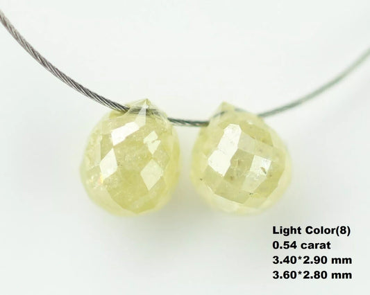 0.54 CT Natural Fancy Light Loose Teardrop Drilled Diamond Beads – Ideal for Necklaces, Bracelets, and Jewelry Making, Unique Gemstone Beads