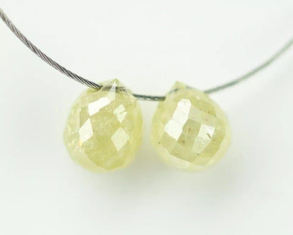 0.54 CT Natural Fancy Light Loose Teardrop Drilled Diamond Beads – Ideal for Necklaces, Bracelets, and Jewelry Making, Unique Gemstone Beads