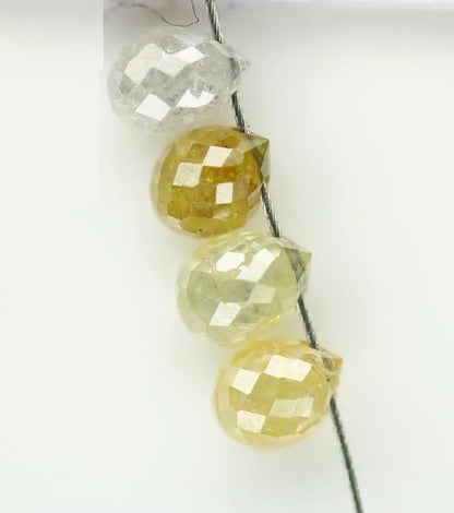 0.66 CT Natural Rustic Fancy Multi-Color Teardrop Diamond Beads – Loose Drilled Raw Diamonds for Unique Jewelry Making, Ideal for Necklaces