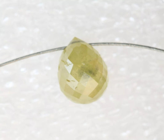 0.54 CT Natural Fancy Yellow Diamond Beads – 4.80 MM Rustic Loose Teardrop Beads for Jewelry Making