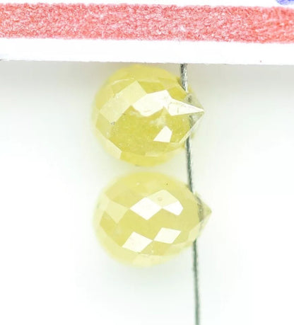0.69 CT Natural Fancy Color Teardrop Diamond Beads – Rustic Loose Drilled Beads, 2-Piece Set for Necklaces, Bracelets, Jewelry Making