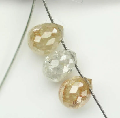 0.70 CT Multi-Color Natural Teardrop Drilled Diamond Beads – Unique Loose Diamonds for Custom Jewelry Making