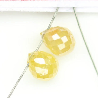 0.52 CT Fancy Yellow Natural Loose Teardrop Diamond Beads – Raw Diamonds for Unique Jewelry Making, Elegant Beads for Custom Designs