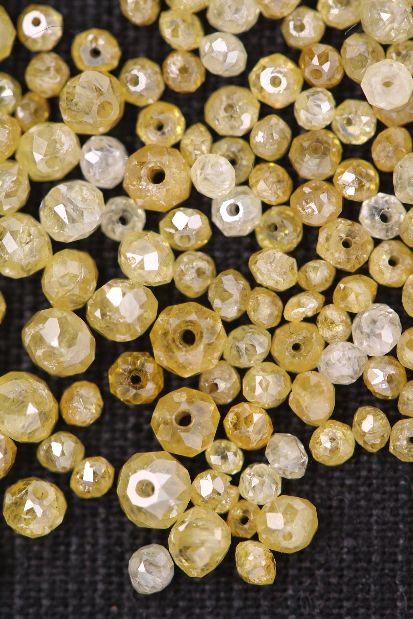 Natural Loose Round Yellow Diamond Beads –Vivid Color, 1.50 to 3.10 MM, 20-Piece Lot |Raw Diamonds for Jewelry Making, Custom Necklace Beads