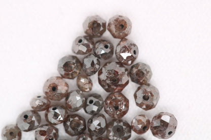 Natural Loose Round Fancy Brown Diamond Beads–1.50 to 3.10 MM, 20-Piece Lot |Raw Fancy Brown Diamonds for Unique Jewelry Making,Custom Beads