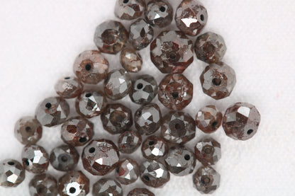 Natural Loose Round Fancy Brown Diamond Beads–1.50 to 3.10 MM, 20-Piece Lot |Raw Fancy Brown Diamonds for Unique Jewelry Making,Custom Beads