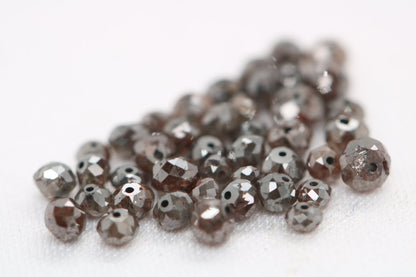Natural Loose Round Fancy Brown Diamond Beads–1.50 to 3.10 MM, 20-Piece Lot |Raw Fancy Brown Diamonds for Unique Jewelry Making,Custom Beads