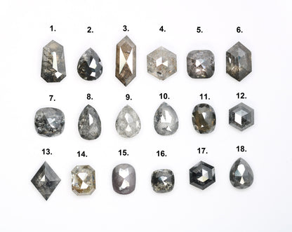 0.60-1.25 CT Natural Loose Salt and Pepper Diamonds | Certified Earth-Mined Mixed Shape Diamonds for Rings & Unique Jewelry