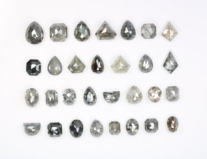 Natural Salt and Pepper Diamonds | Mixed Shape Loose Diamonds for Engagement Rings | Ideal for Jewelry Making Supplies