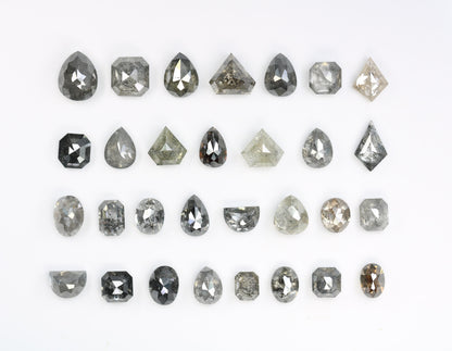 Natural Salt and Pepper Diamonds | Mixed Shape Loose Diamonds for Engagement Rings | Ideal for Jewelry Making Supplies