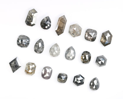 0.60-1.25 CT Natural Loose Salt and Pepper Diamonds | Certified Earth-Mined Mixed Shape Diamonds for Rings & Unique Jewelry