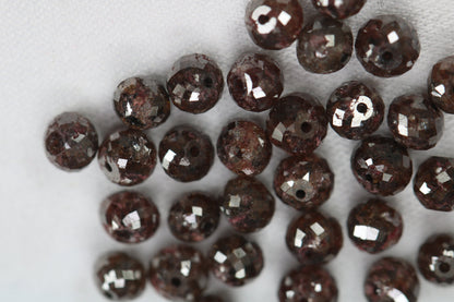 Natural Loose Round Fancy Red Diamond Beads – 3.90 to 4.20 MM, 10-Piece Lot | Drilled Red Diamonds for Custom Jewelry Making, Unique Beads