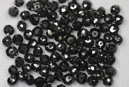 Natural Loose Round Black Diamonds – Fancy Color, 1.50 to 3.10 MM, 20-Piece Bead Lot | Raw Black Diamonds for Elegant Custom Jewelry Designs