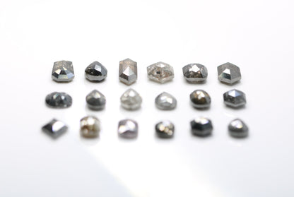 0.60-1.25 CT Natural Loose Salt and Pepper Diamonds | Certified Earth-Mined Mixed Shape Diamonds for Rings & Unique Jewelry