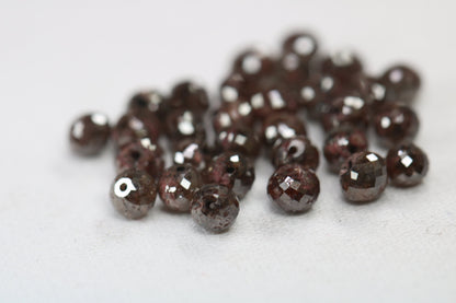 Natural Loose Round Fancy Red Diamond Beads – 3.90 to 4.20 MM, 10-Piece Lot | Drilled Red Diamonds for Custom Jewelry Making, Unique Beads