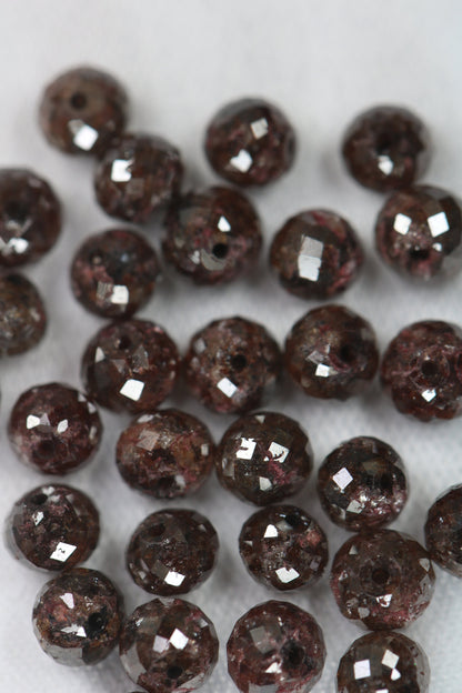 Natural Loose Round Fancy Red Diamond Beads – 3.90 to 4.20 MM, 10-Piece Lot | Drilled Red Diamonds for Custom Jewelry Making, Unique Beads