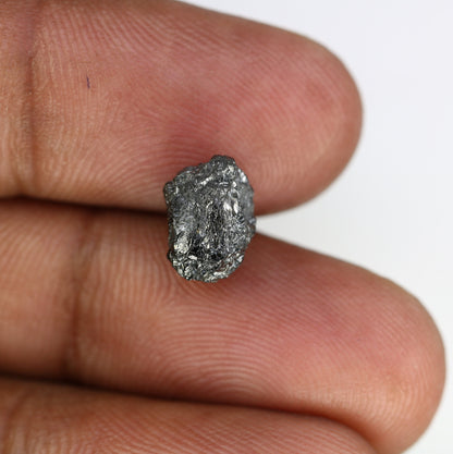 4.23 CT Fancy Black Rough Uncut Diamond | Unique Wedding Jewelry | Black Diamond Pendant | Perfect Anniversary & Birthday Gift for Her