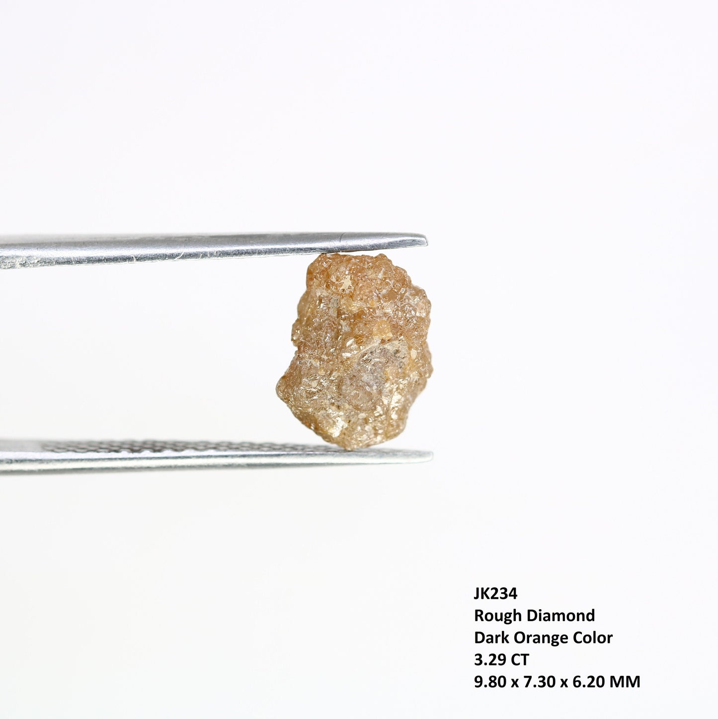 3.29 CT Fancy Rough Uncut Dark Orange Diamond | Unique Engagement & Wedding Ring | Irregular Dark Orange Jewelry | Perfect Wedding Gift