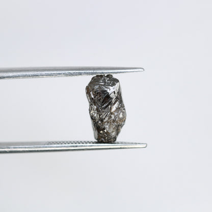 3.25 CT 10MM Black Natural Raw Uncut Salt and Pepper Diamond, Unique Gemstone for Pendant Necklaces, Bracelets, and Anniversary Gifts