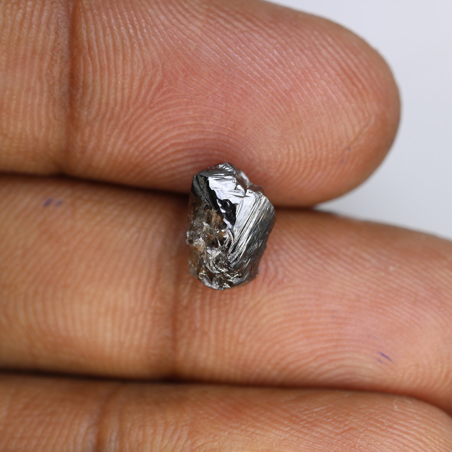3.25 CT 10MM Black Natural Raw Uncut Salt and Pepper Diamond, Unique Gemstone for Pendant Necklaces, Bracelets, and Anniversary Gifts
