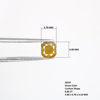 0.86 CT Green Cushion Cut Diamond | Ideal for Proposal Ring, Engagement Ring, Gift for Wife, Girlfriend, Gold Ring