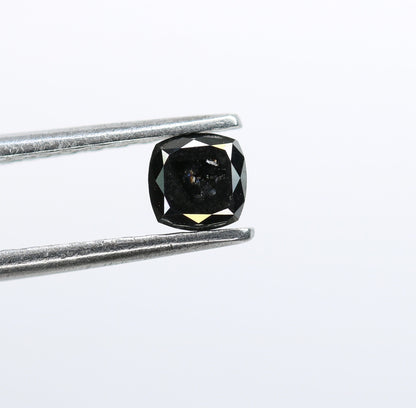 0.29 CT Rustic Black Cushion Cut Diamond | Unique Wedding or Special Occasion Gift | Proposal Ring for Her | Gold Ring Diamond