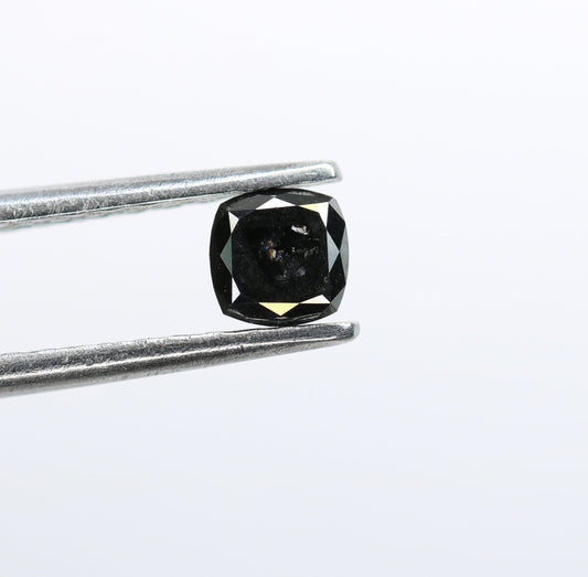 0.29 CT Rustic Black Cushion Cut Diamond | Unique Wedding or Special Occasion Gift | Proposal Ring for Her | Gold Ring Diamond