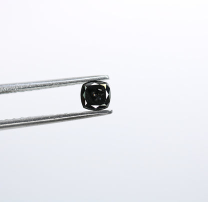 0.29 CT Rustic Black Cushion Cut Diamond | Unique Wedding or Special Occasion Gift | Proposal Ring for Her | Gold Ring Diamond