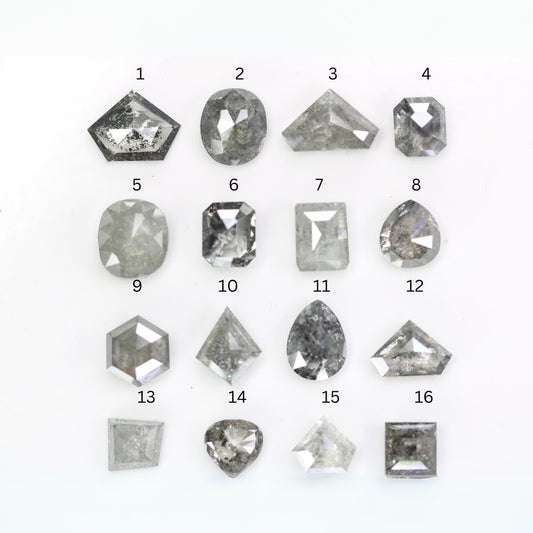 Unique Salt and Pepper Diamonds | Mixed Shape Loose Natural Diamonds for Earrings, Wedding Rings, Necklaces | Perfect Gift for Her