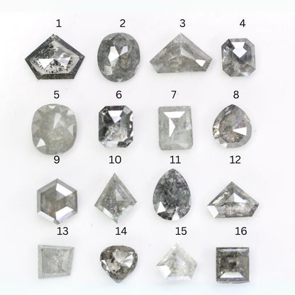 Unique Salt and Pepper Diamonds | Mixed Shape Loose Natural Diamonds for Earrings, Wedding Rings, Necklaces | Perfect Gift for Her