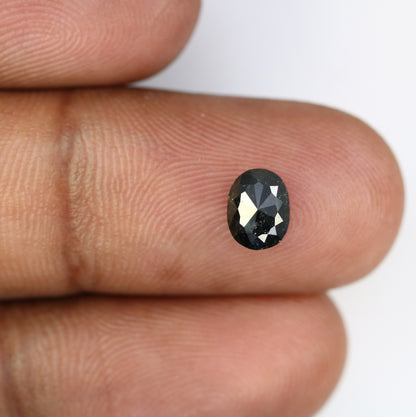 1.03 CT Polished Oval Shape Natural Salt and Pepper Diamond | Loose Diamond for Proposal Ring, Gold Ring