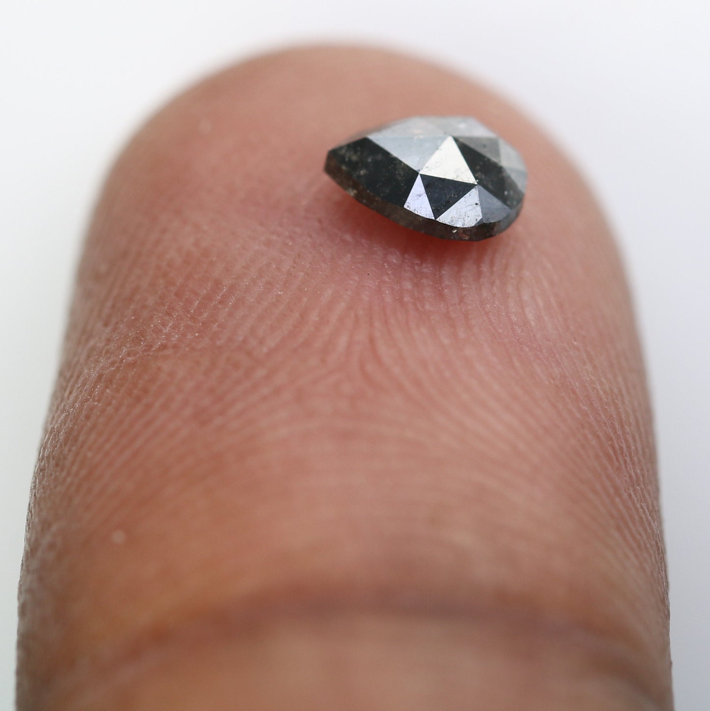 0.50 CT Beautiful Pear Shaped Rustic Cut Natural Salt and Pepper Diamond Loose Polished for Custom Wedding Jewelry Unique Gold Ring Accent