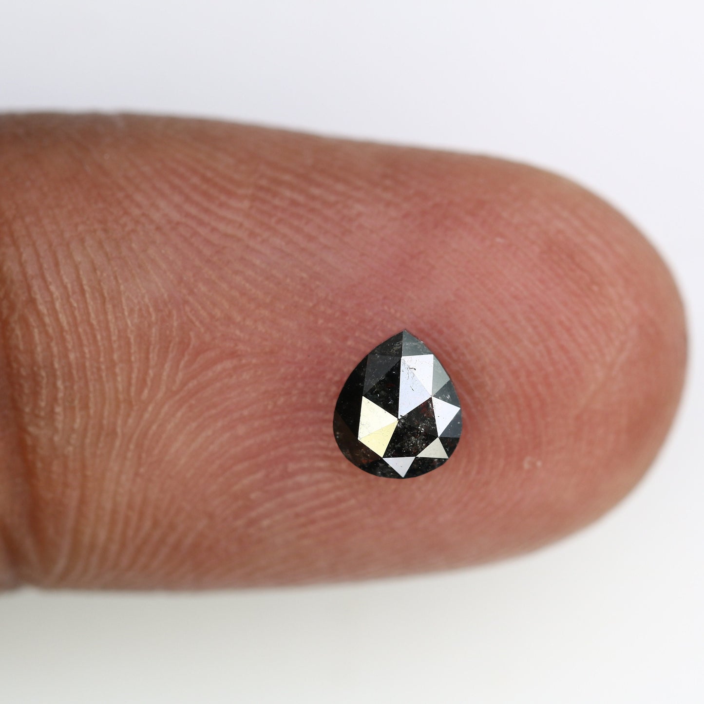 0.50 CT Beautiful Pear Shaped Rustic Cut Natural Salt and Pepper Diamond Loose Polished for Custom Wedding Jewelry Unique Gold Ring Accent