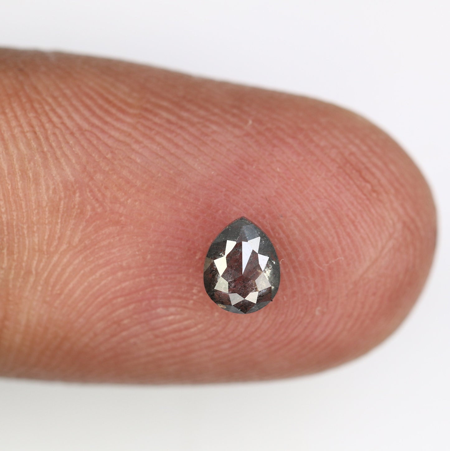 0.41 CT Natural Salt and Pepper Pear Shaped 5MM Diamond | Loose Polished Rustic Gem for Custom Engagement Ring | Unique Gold Ring Accent