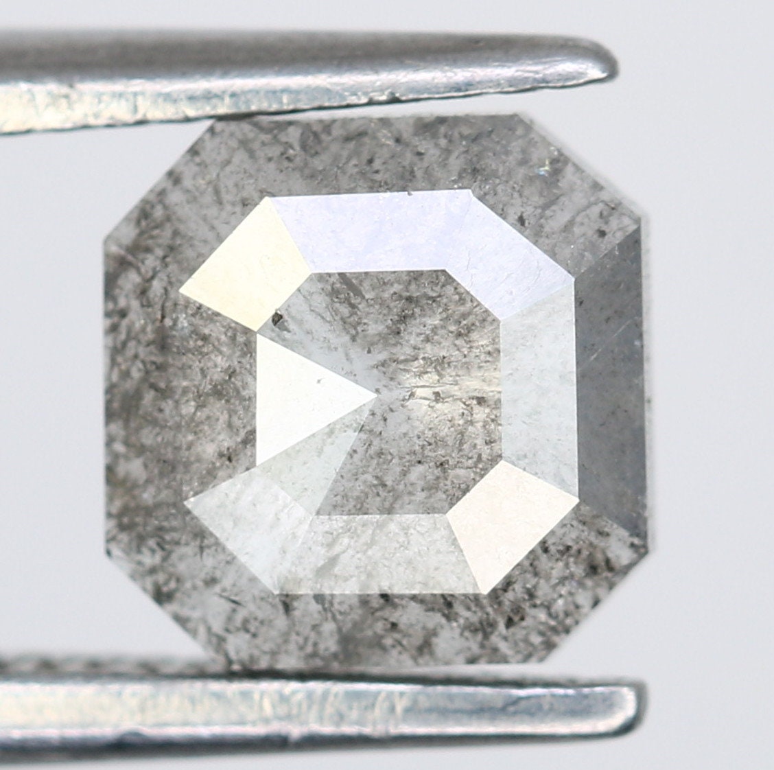 0.73 CT Asscher Shaped Natural salt and paper Rustic Diamond For Promise RingFor Gold Ring Diamonds