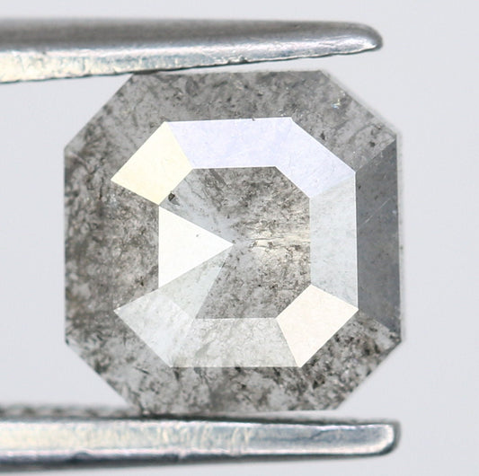 0.73 CT Asscher Shaped Natural salt and paper Rustic Diamond For Promise RingFor Gold Ring Diamonds