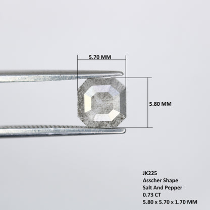 0.73 CT Asscher Shaped Natural salt and paper Rustic Diamond For Promise RingFor Gold Ring Diamonds