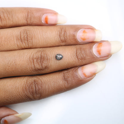 0.41 CT Natural Salt and Pepper Pear Shaped 5MM Diamond | Loose Polished Rustic Gem for Custom Engagement Ring | Unique Gold Ring Accent