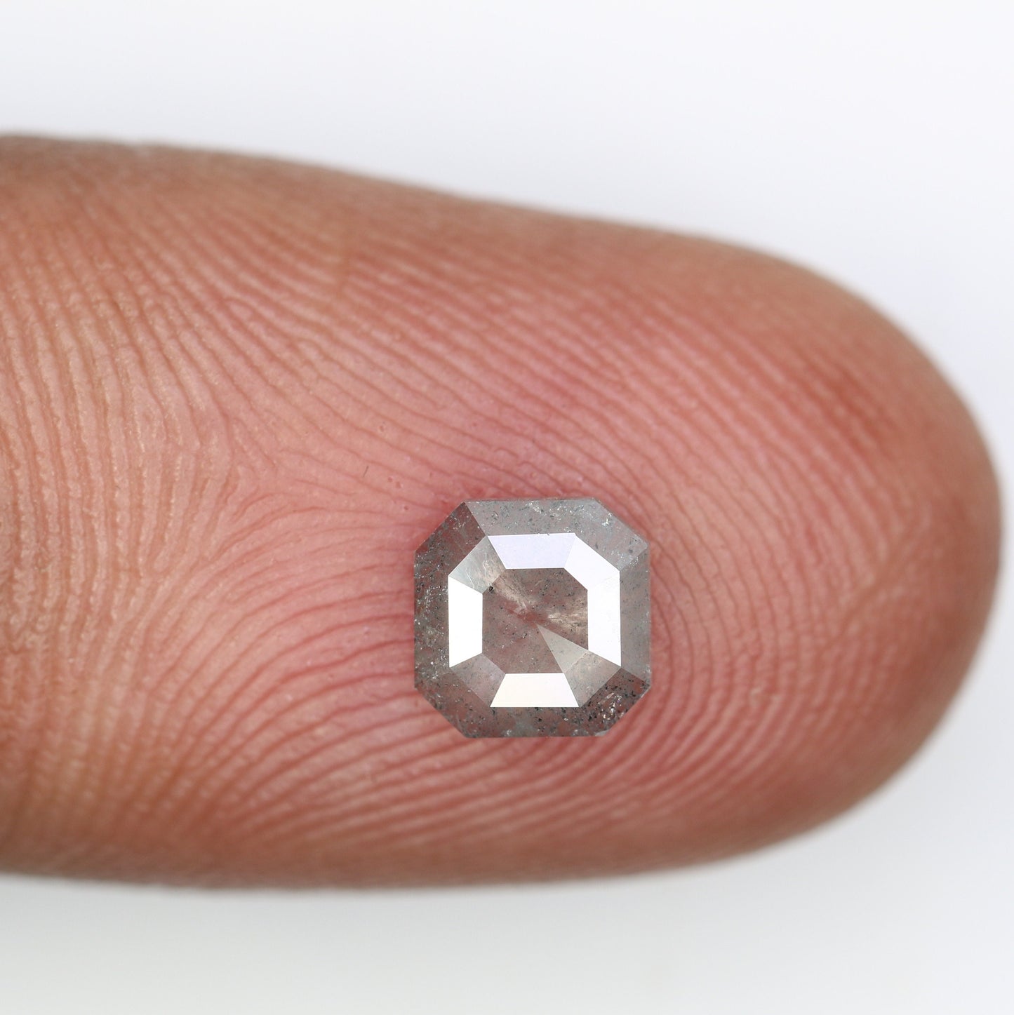 0.73 CT Asscher Shaped Natural salt and paper Rustic Diamond For Promise RingFor Gold Ring Diamonds