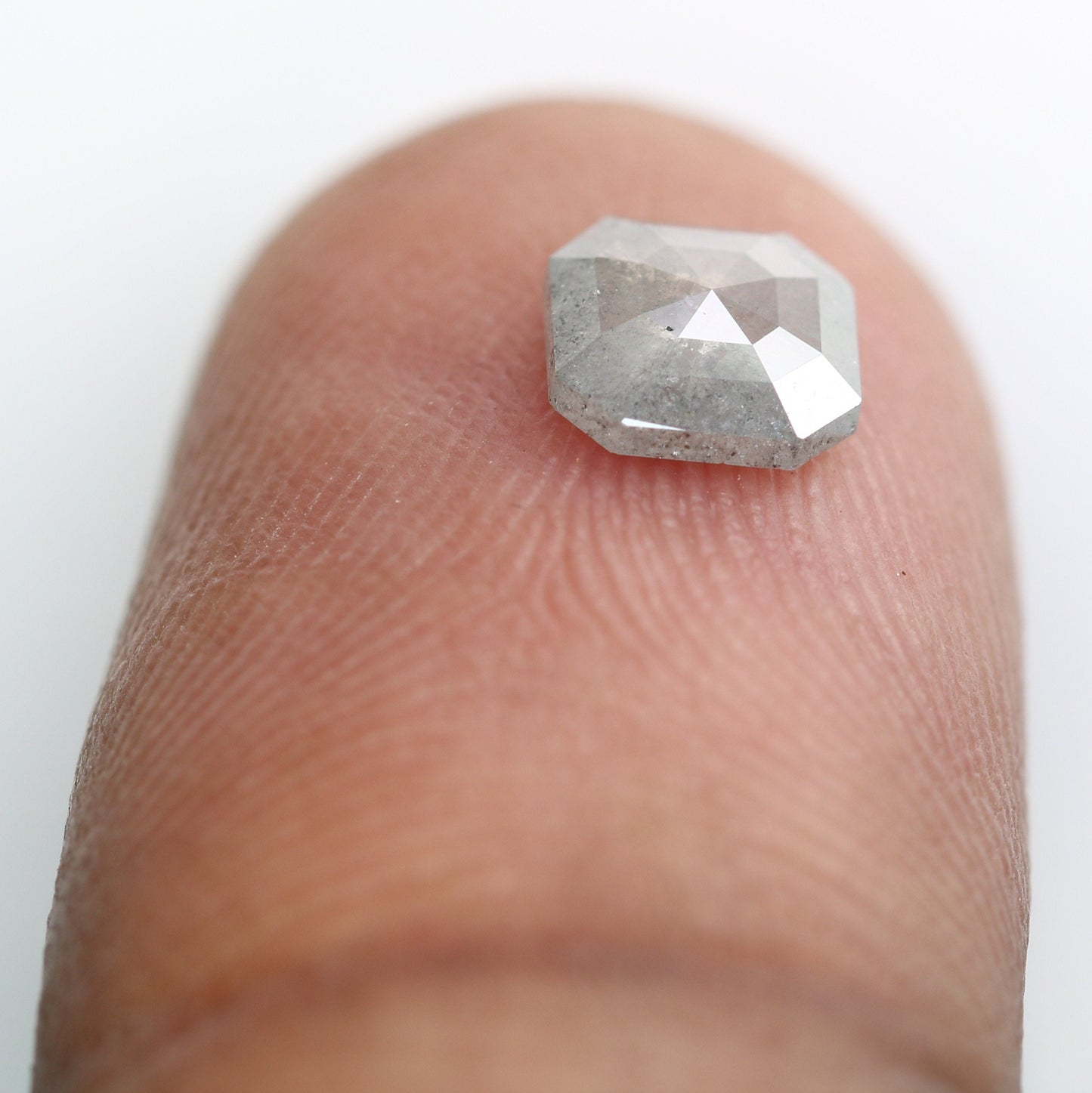 0.73 CT Asscher Shaped Natural salt and paper Rustic Diamond For Promise RingFor Gold Ring Diamonds