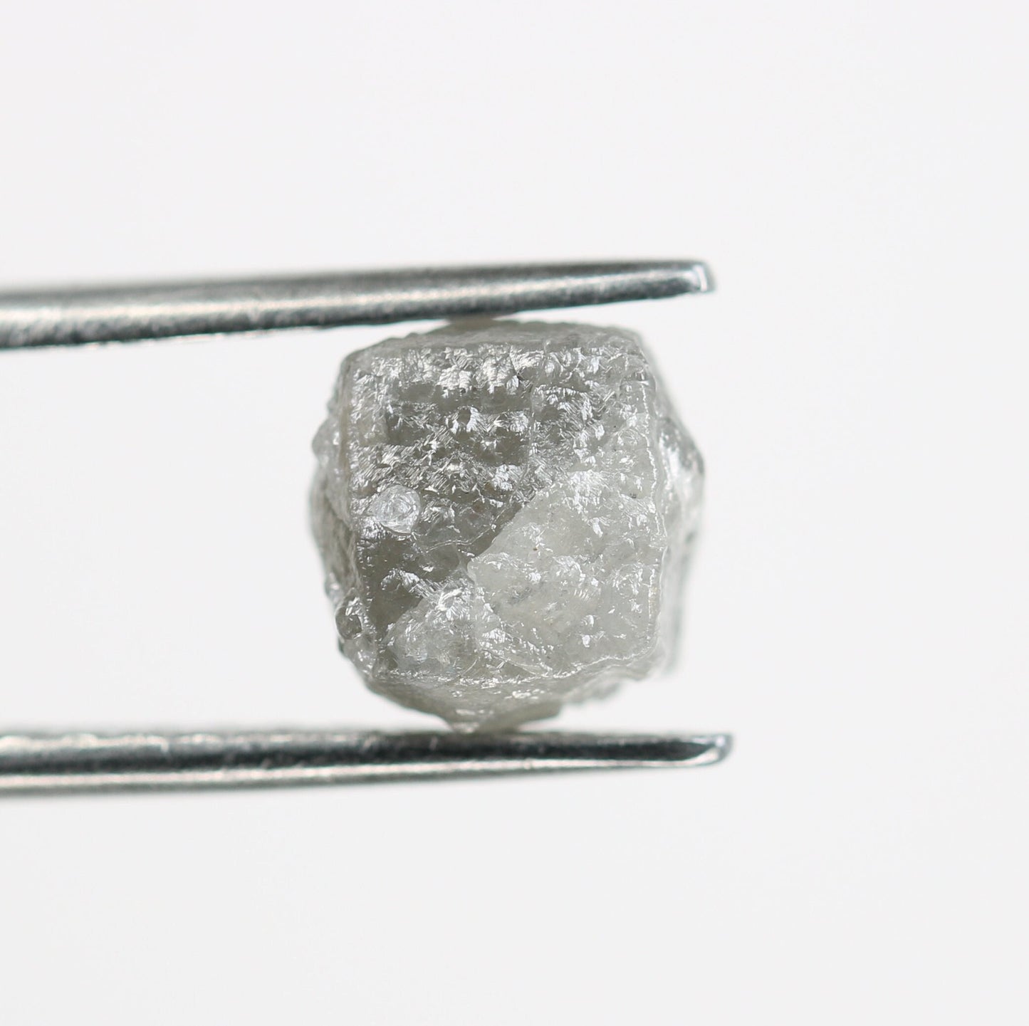 3.56 CT raw grey diamond cube unique fancy grey rough gemstone for custom pendant perfect Mother's Day gift designer ring stone