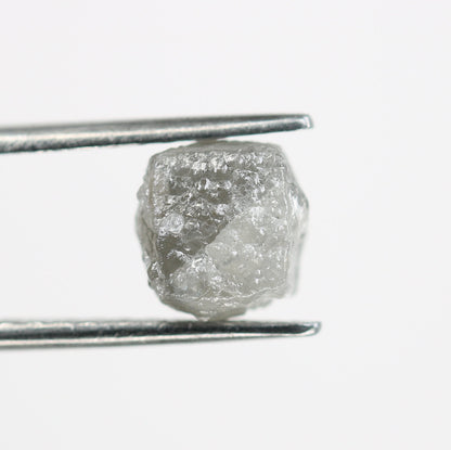 3.56 CT raw grey diamond cube unique fancy grey rough gemstone for custom pendant perfect Mother's Day gift designer ring stone