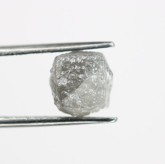 3.56 CT raw grey diamond cube unique fancy grey rough gemstone for custom pendant perfect Mother's Day gift designer ring stone