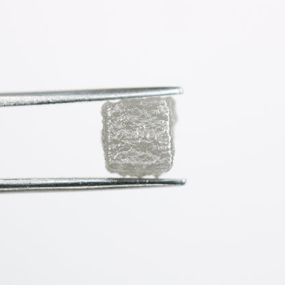 3.3 CT natural grey cube rough diamond for wedding jewelry engagement ring gift for mom gift for wife birthday present