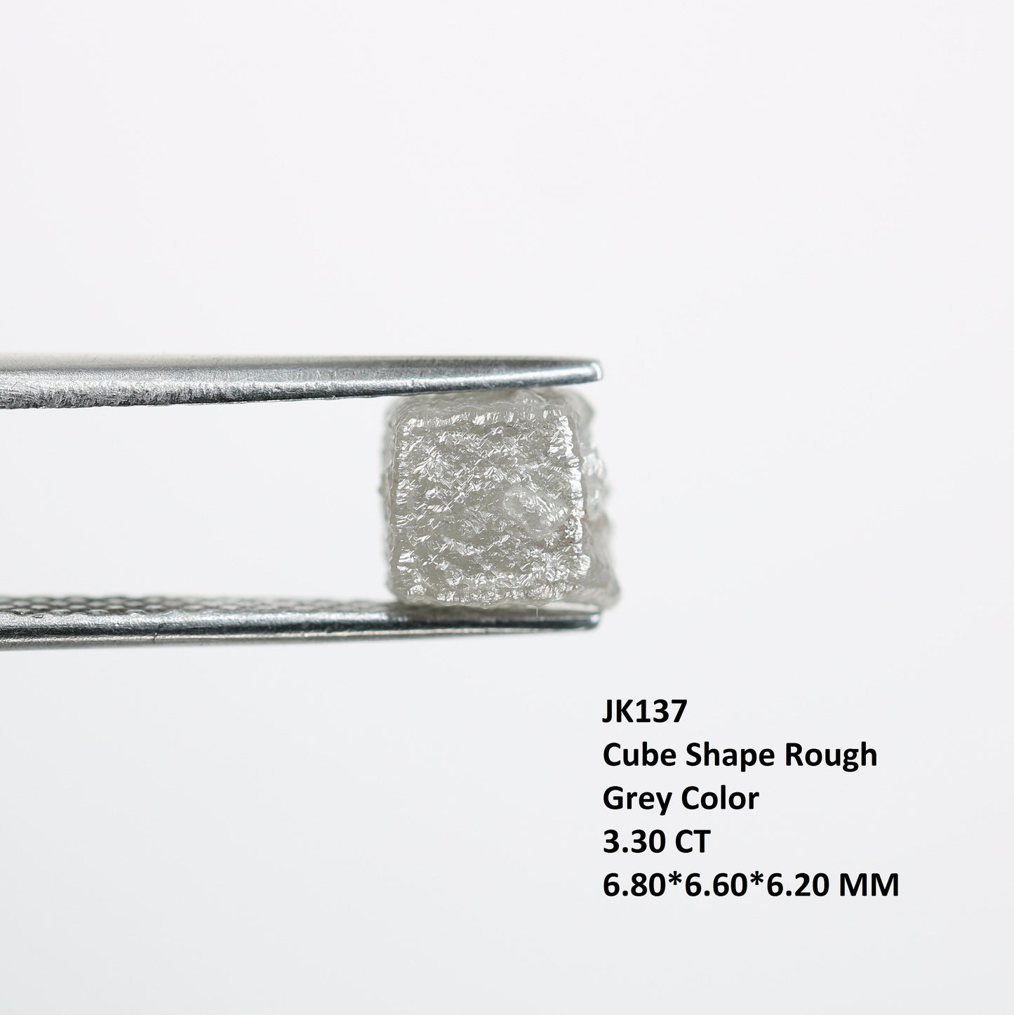3.3 CT natural grey cube rough diamond for wedding jewelry engagement ring gift for mom gift for wife birthday present