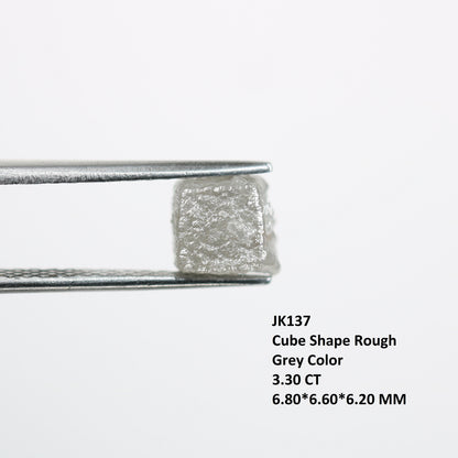3.3 CT natural grey cube rough diamond for wedding jewelry engagement ring gift for mom gift for wife birthday present