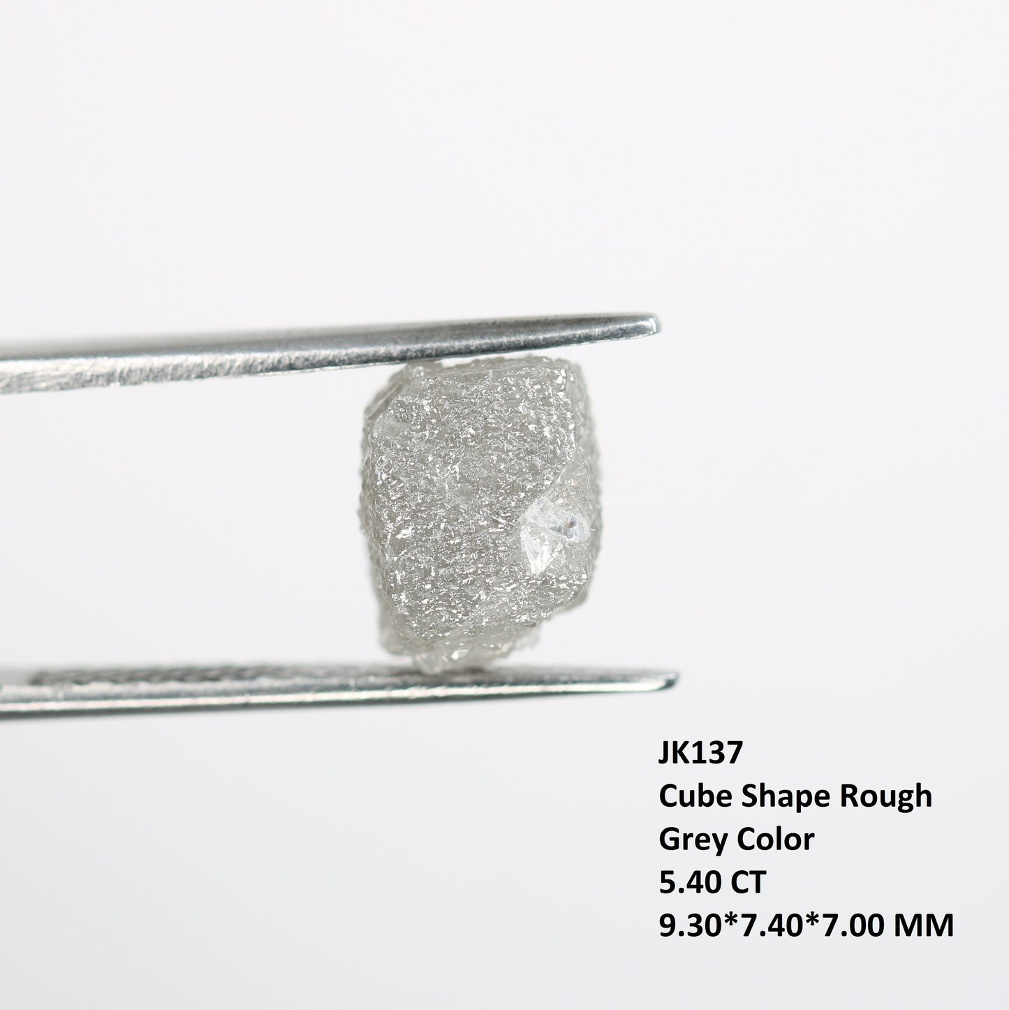 5.4 CT natural grey cube rough diamond for engagement ring wedding jewelry making gift for men gift for wife wedding present