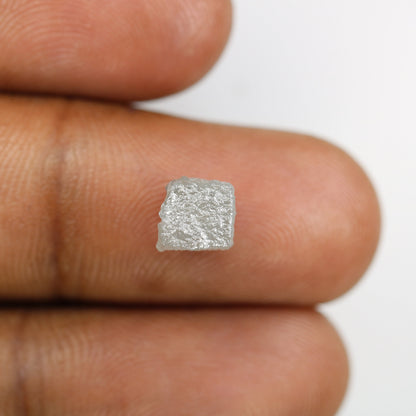 3.3 CT natural grey cube rough diamond for wedding jewelry engagement ring gift for mom gift for wife birthday present