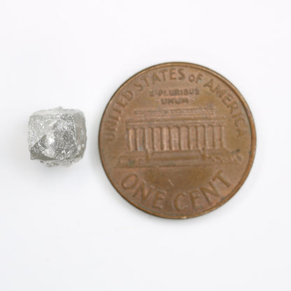 3.56 CT raw grey diamond cube unique fancy grey rough gemstone for custom pendant perfect Mother's Day gift designer ring stone